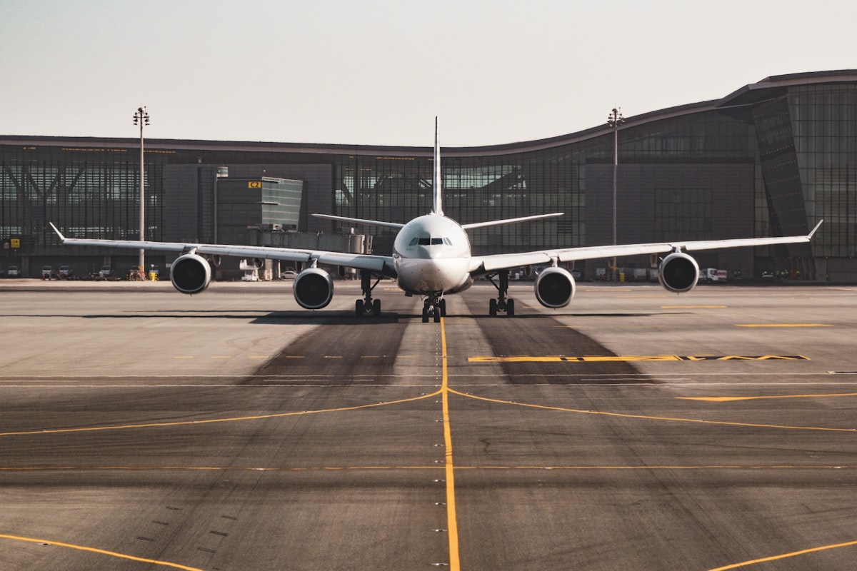 Cargo plane loading at terminal